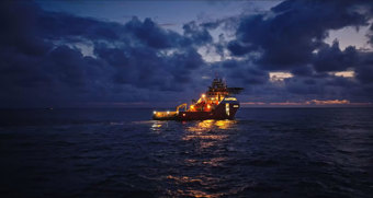 Anchor handler operating at night
