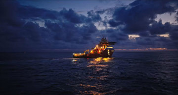 Anchor handler operating at night