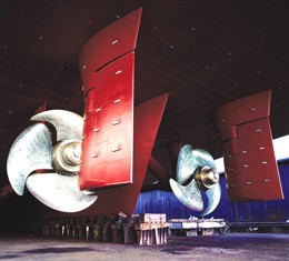 Propeller at dock ready for reblading