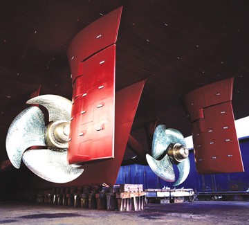 Propeller at dock ready for reblading