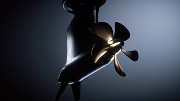 Elegance Pod propulsion unit for large cruise ships, delivering efficient and low-noise electric propulsion.