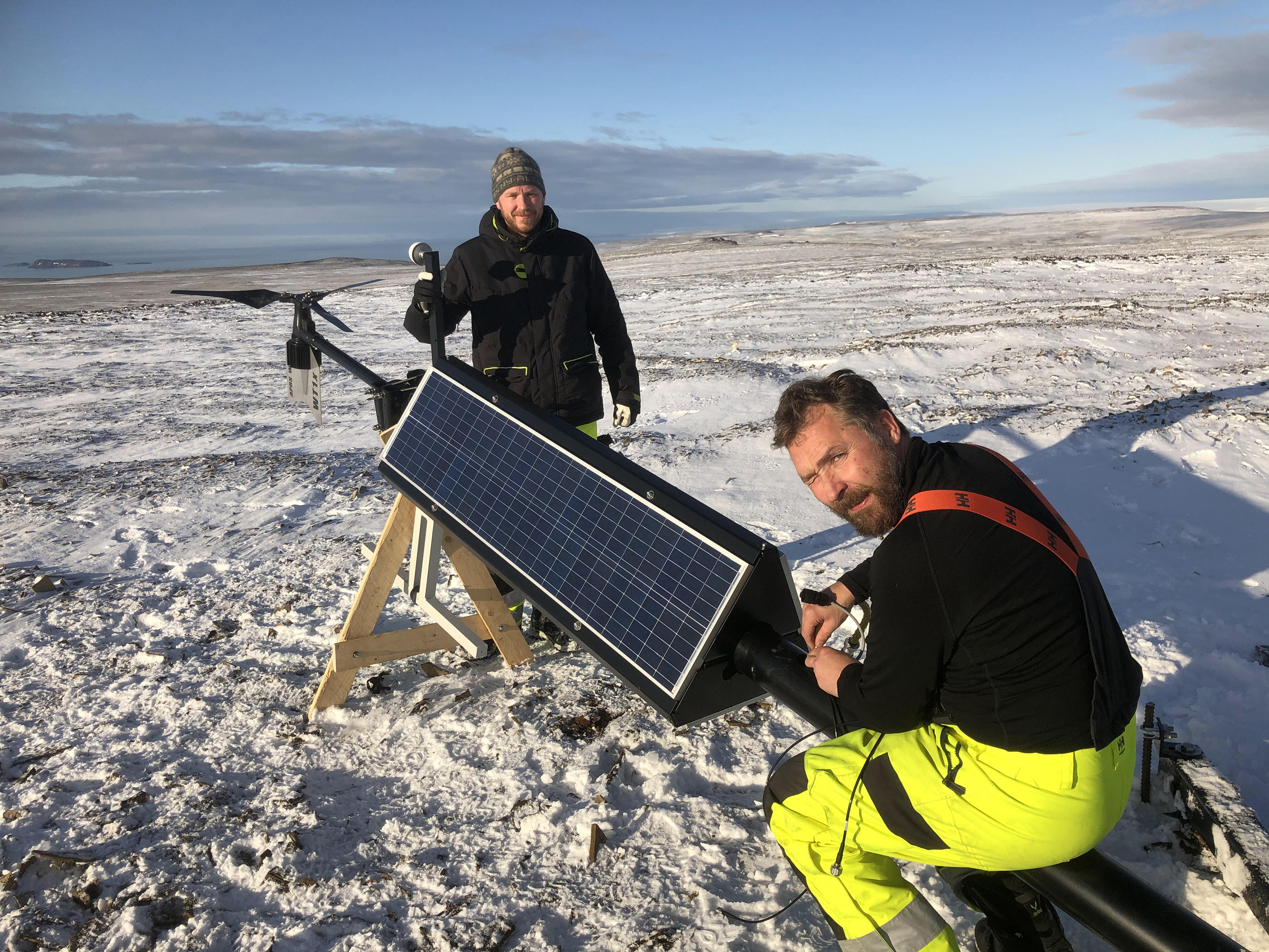 Working on the station at Svalbard