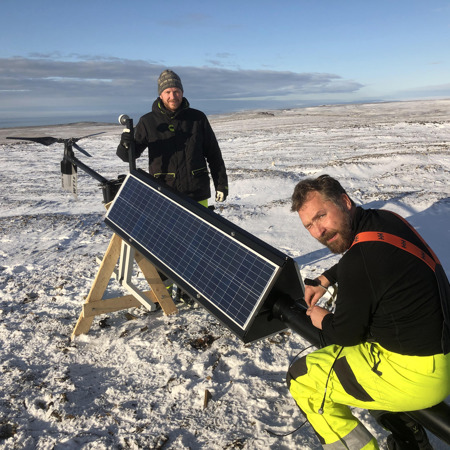 Working on the station at Svalbard