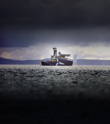 IWS Skywalker near windmills at sea