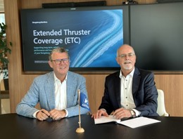 From left: Ard-Jan Kooren, President and CEO of KOTUG International, & Rob van Solingen, Sales Manager, Kongsberg Maritime