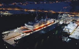 Vessel at dock for retrofit