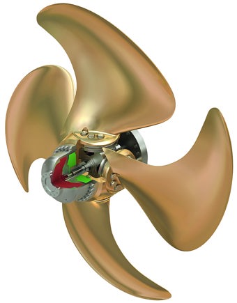 Detailed 3D model of a controllable pitch marine propeller