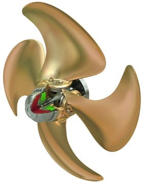Detailed 3D model of a controllable pitch marine propeller