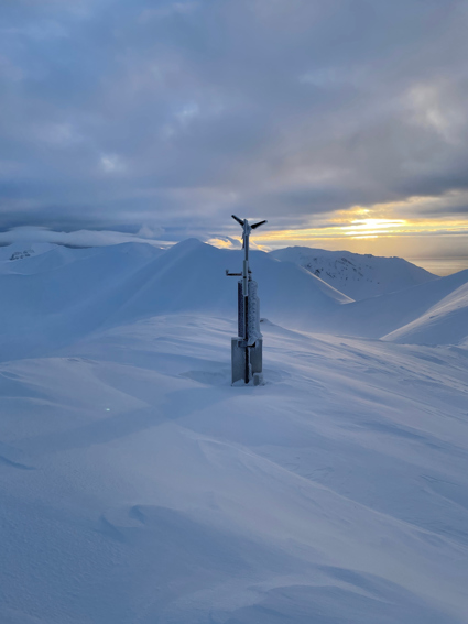 A station covered by ice