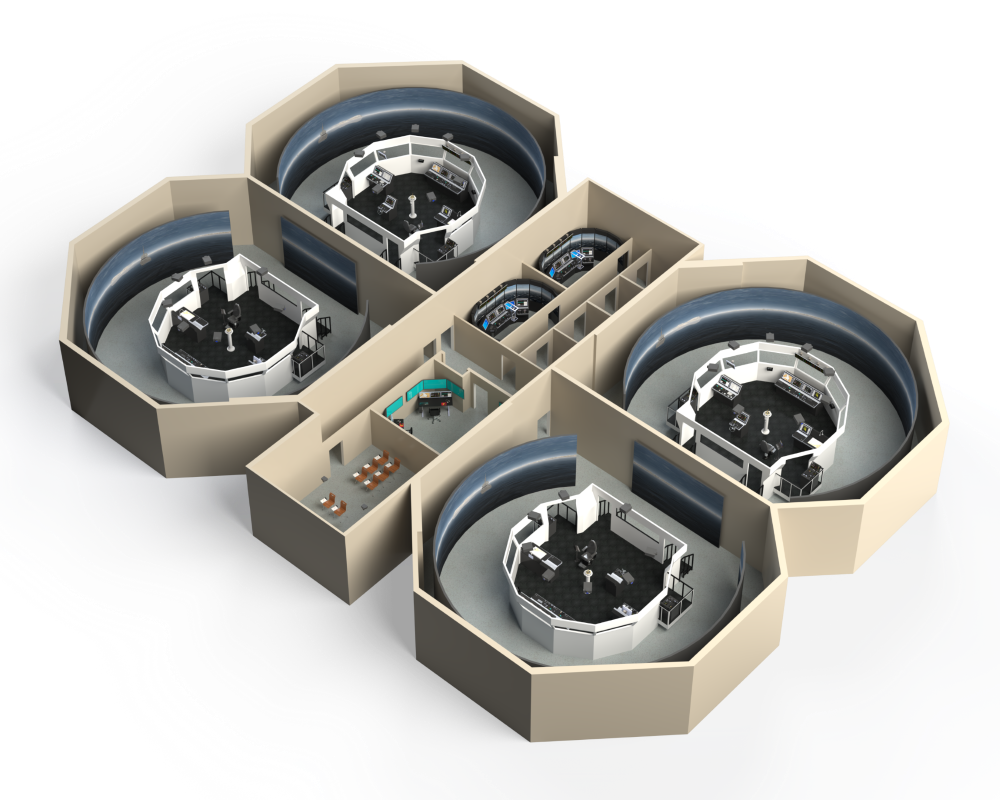 Illustration of the floorplan for the K-Sim Navigation bridges delivered to French Navy for safe and realistic training