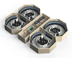 Illustration of the floorplan for the K-Sim Navigation bridges delivered to French Navy for safe and realistic training