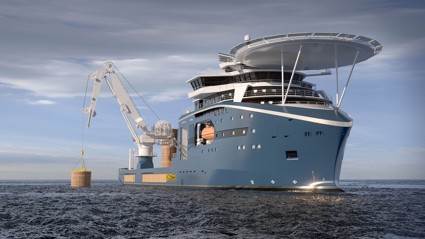 Offshore vessel conducting mooring operation