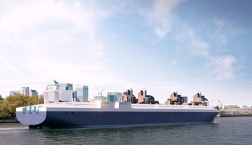 Illustration of autonomous ship sailing