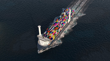 Kongsberg Maritime Container Feeder at sea
