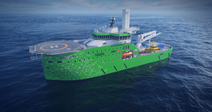 An eCSOV by Bibby Marine at sea.