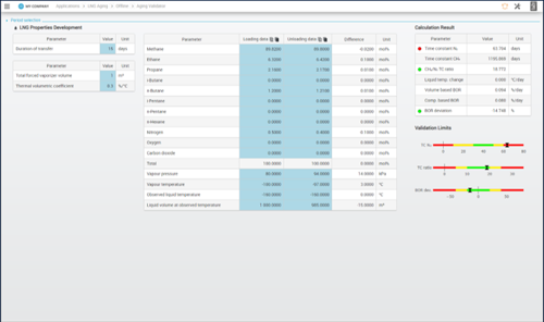 Screenshot of LNG Aging offline validator