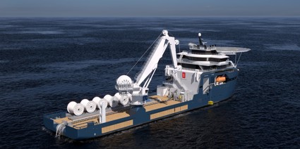 offshore vessel with winch system