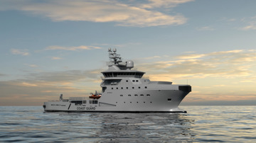 Kongsberg Maritime grey UT 512 S Coast Guard Ship Design