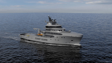 Kongsberg Maritime grey UT 515 CD Coast Guard Ship Design