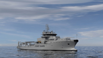 Kongsberg Maritime grey UT 517 S Coast Guard Ship Design