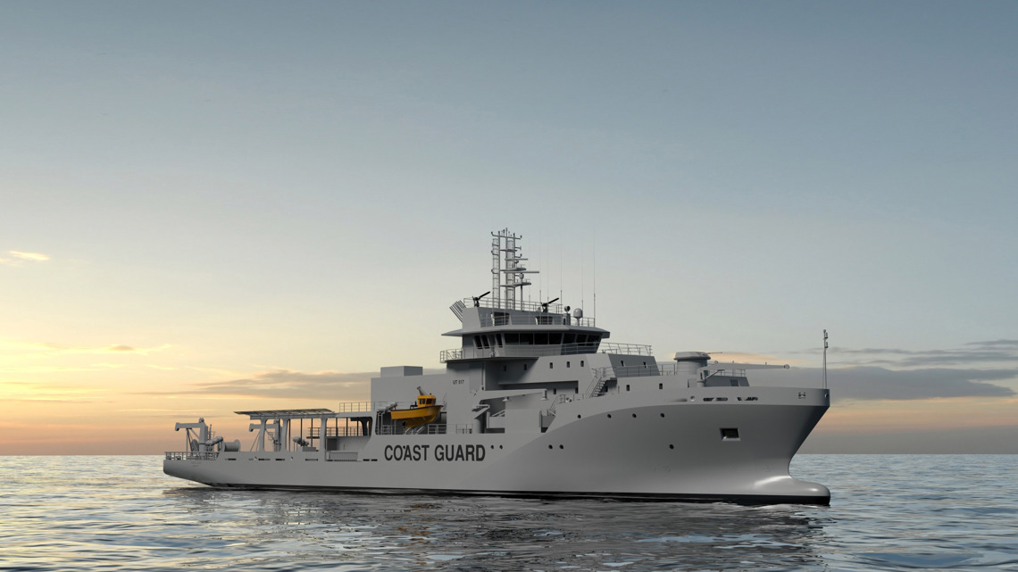Kongsberg Maritime grey UT 517 L Coast Guard Ship Design