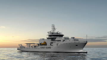 Kongsberg Maritime grey UT 517 L Coast Guard Ship Design