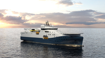 Kongsberg Maritime UT 833 WP Seismic vessel design at sea