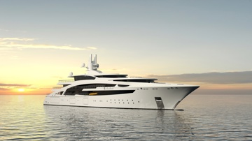 Kongsberg Maritime NVC 2101 SY explorer yacht design in the sunset
